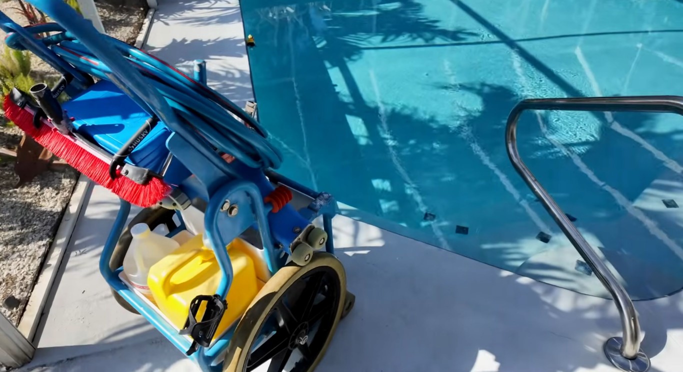 Professional pool cleaning equipment and maintenance tools